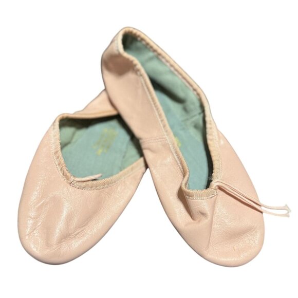New Capezio Teknik Leather Ballet Shoes Size 4 Pink With Suede Sole for Practice - Picture 1 of 4